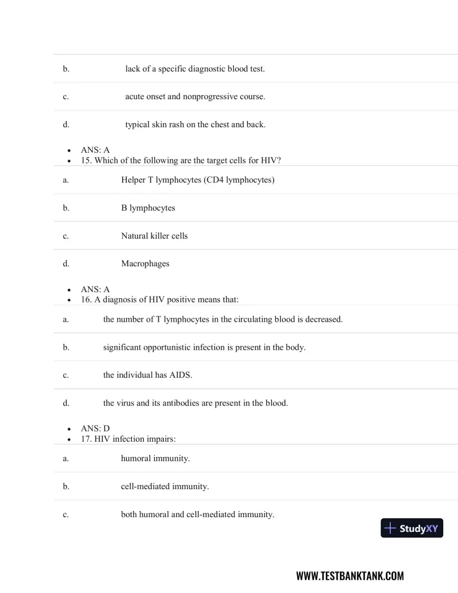Test Bank For Pathophysiology of Disease: An Introduction to Clinical Medicine, 8th Edition, page 28