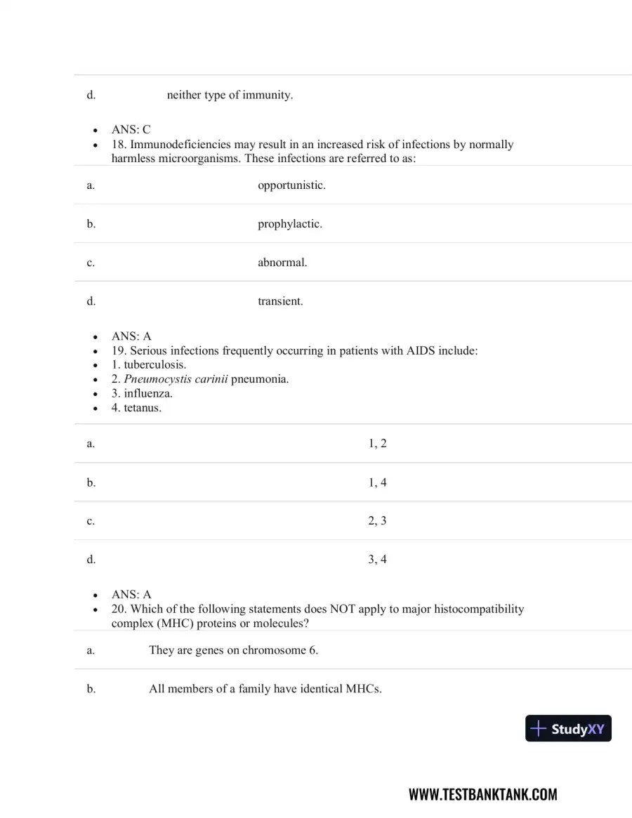 Test Bank For Pathophysiology of Disease: An Introduction to Clinical Medicine, 8th Edition, page 29
