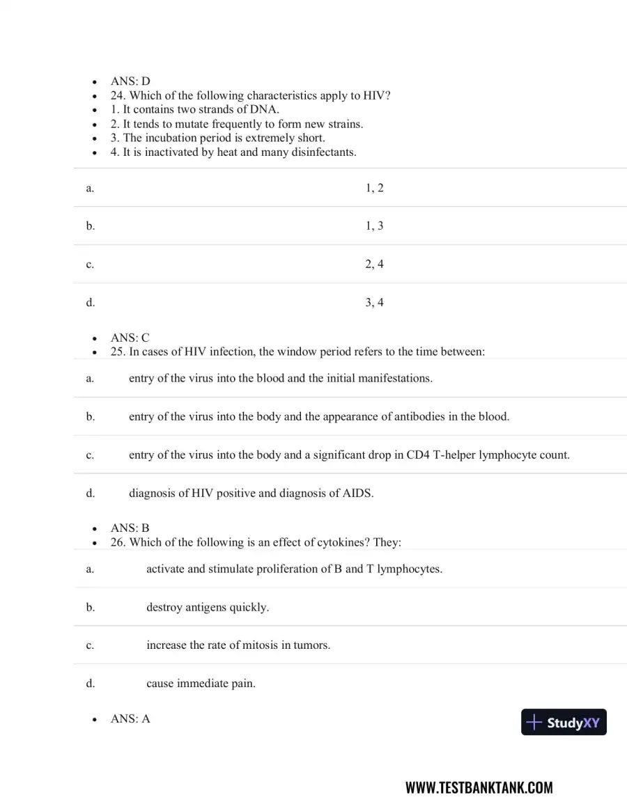Test Bank For Pathophysiology of Disease: An Introduction to Clinical Medicine, 8th Edition, page 31