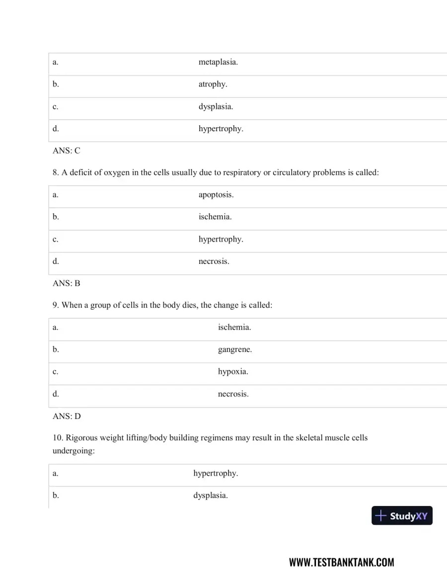 Test Bank For Pathophysiology of Disease: An Introduction to Clinical Medicine, 8th Edition, page 4