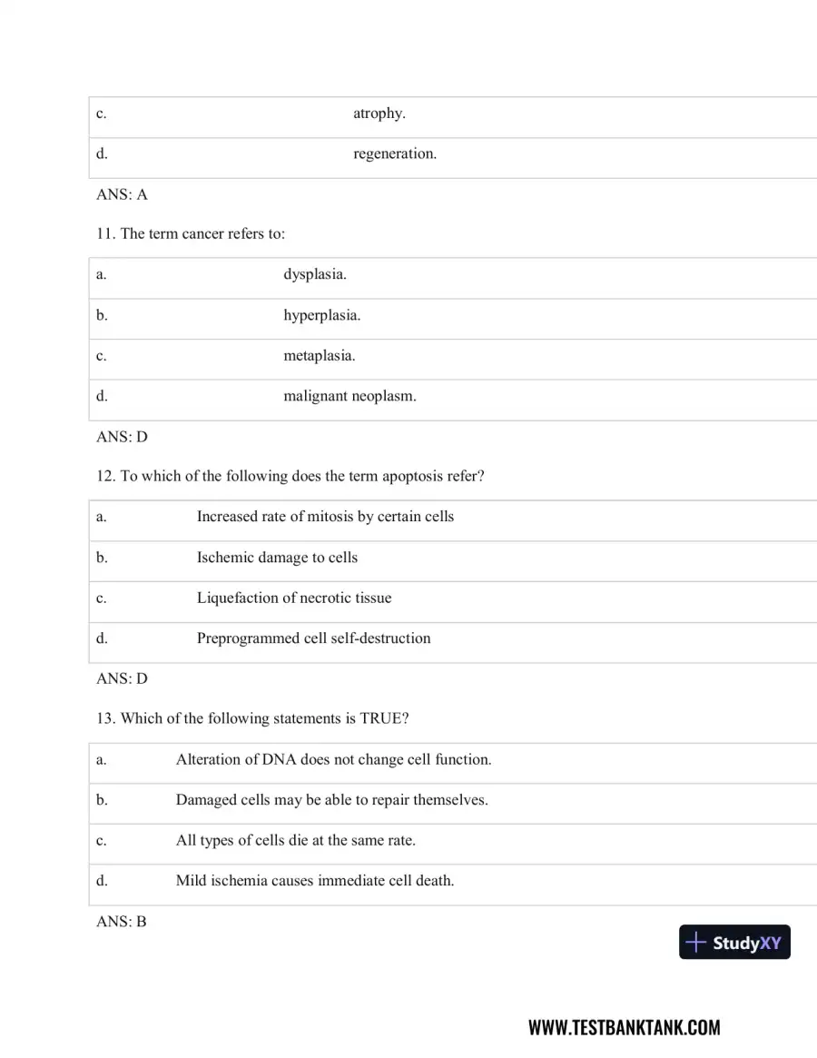 Test Bank For Pathophysiology of Disease: An Introduction to Clinical Medicine, 8th Edition, page 5