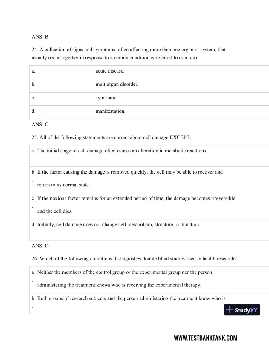 Test Bank For Pathophysiology of Disease: An Introduction to Clinical Medicine, 8th Edition, page 9