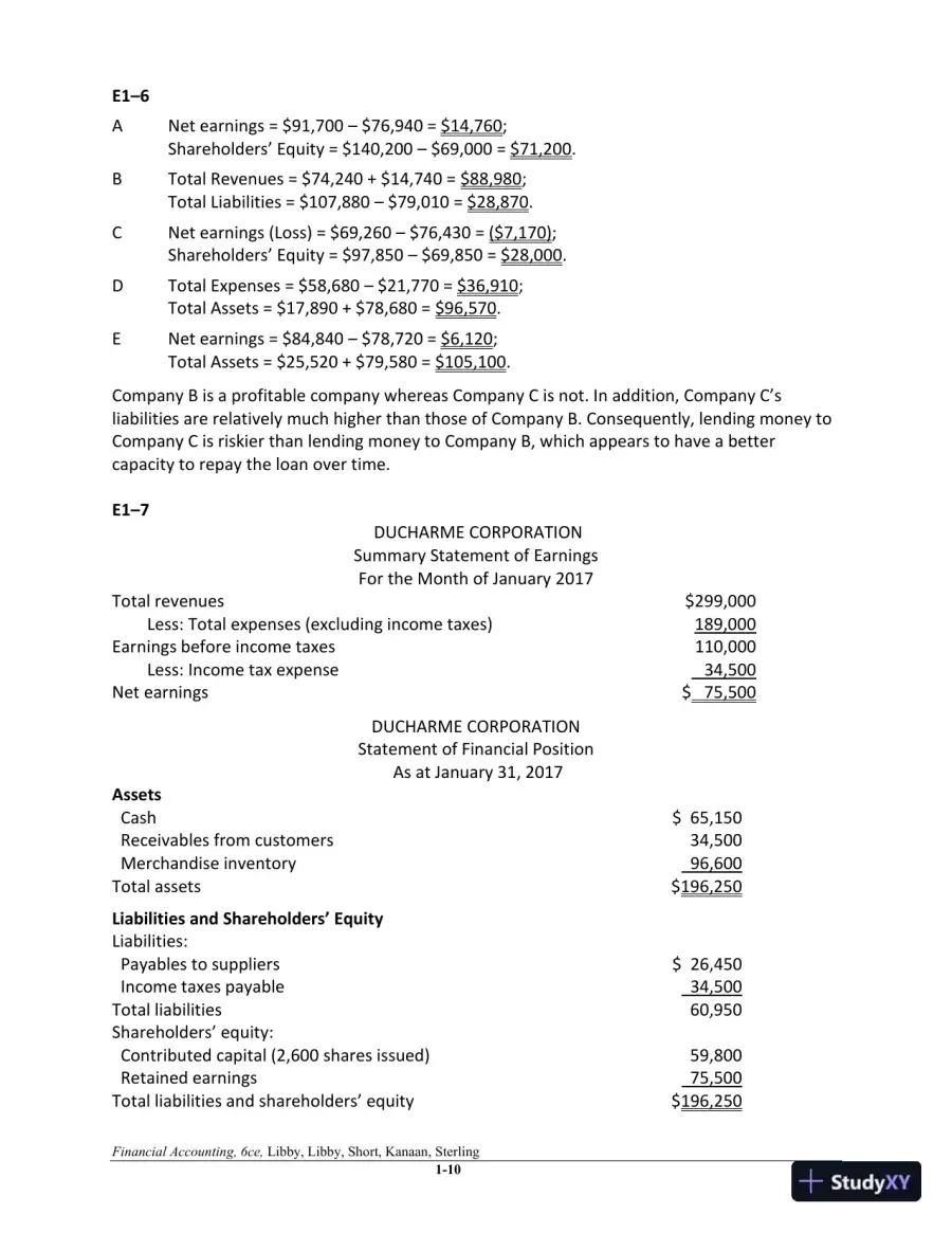 Financial Accounting 6th Canadian Edition Solution Manual, page 11
