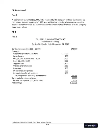 Financial Accounting 6th Canadian Edition Solution Manual - Page 15 preview image