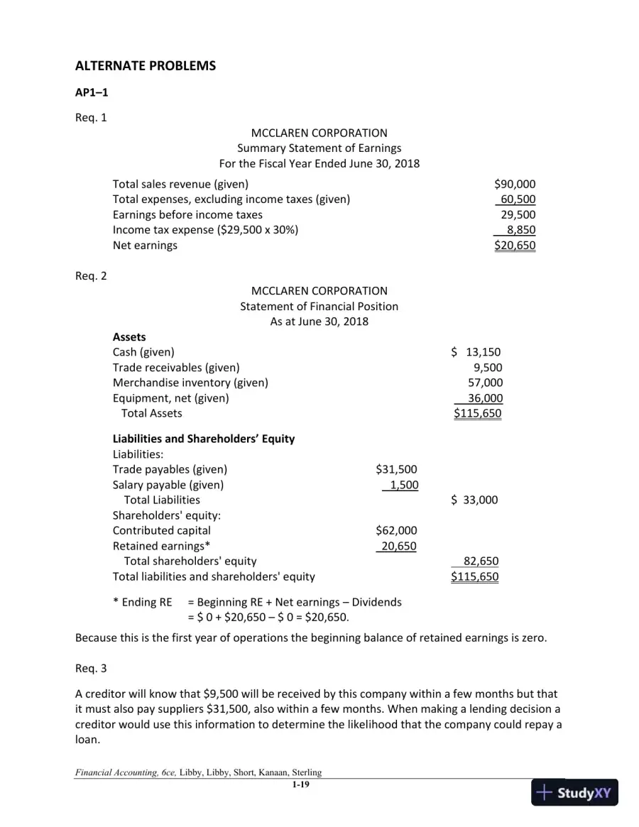 Financial Accounting 6th Canadian Edition Solution Manual, page 20