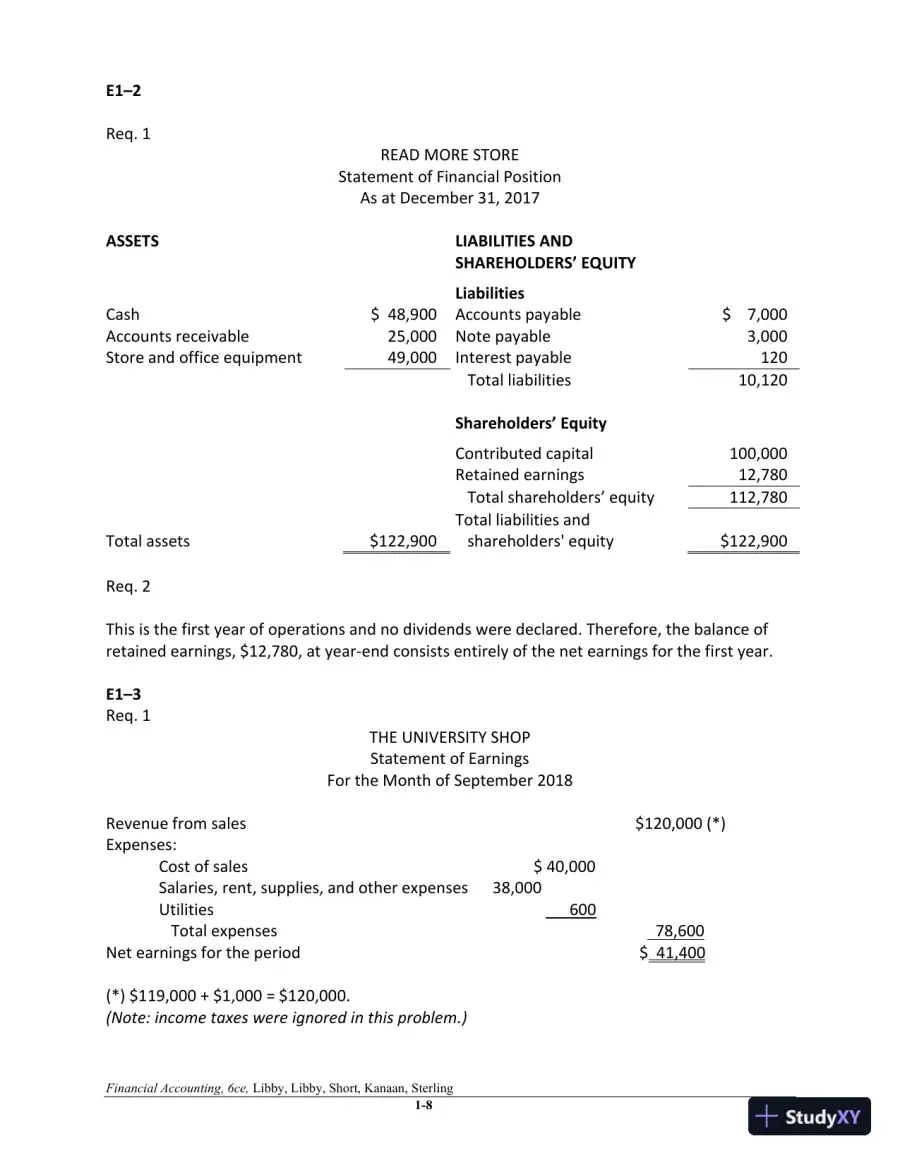 Financial Accounting 6th Canadian Edition Solution Manual, page 9