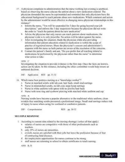 Test Bank For Contemporary Nursing: Issues, Trends, And Management, 7th Edition - Page 14 preview image