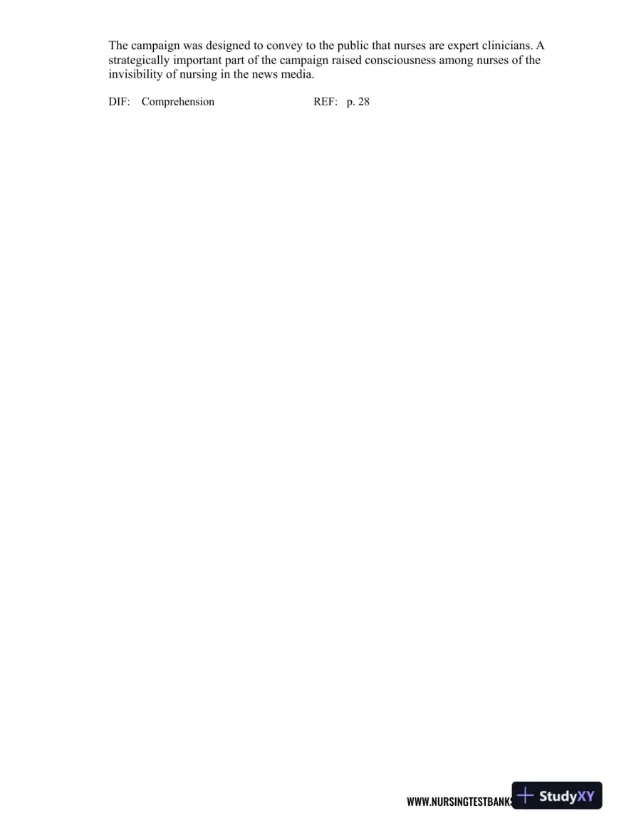 Test Bank For Contemporary Nursing: Issues, Trends, And Management, 7th Edition, page 16
