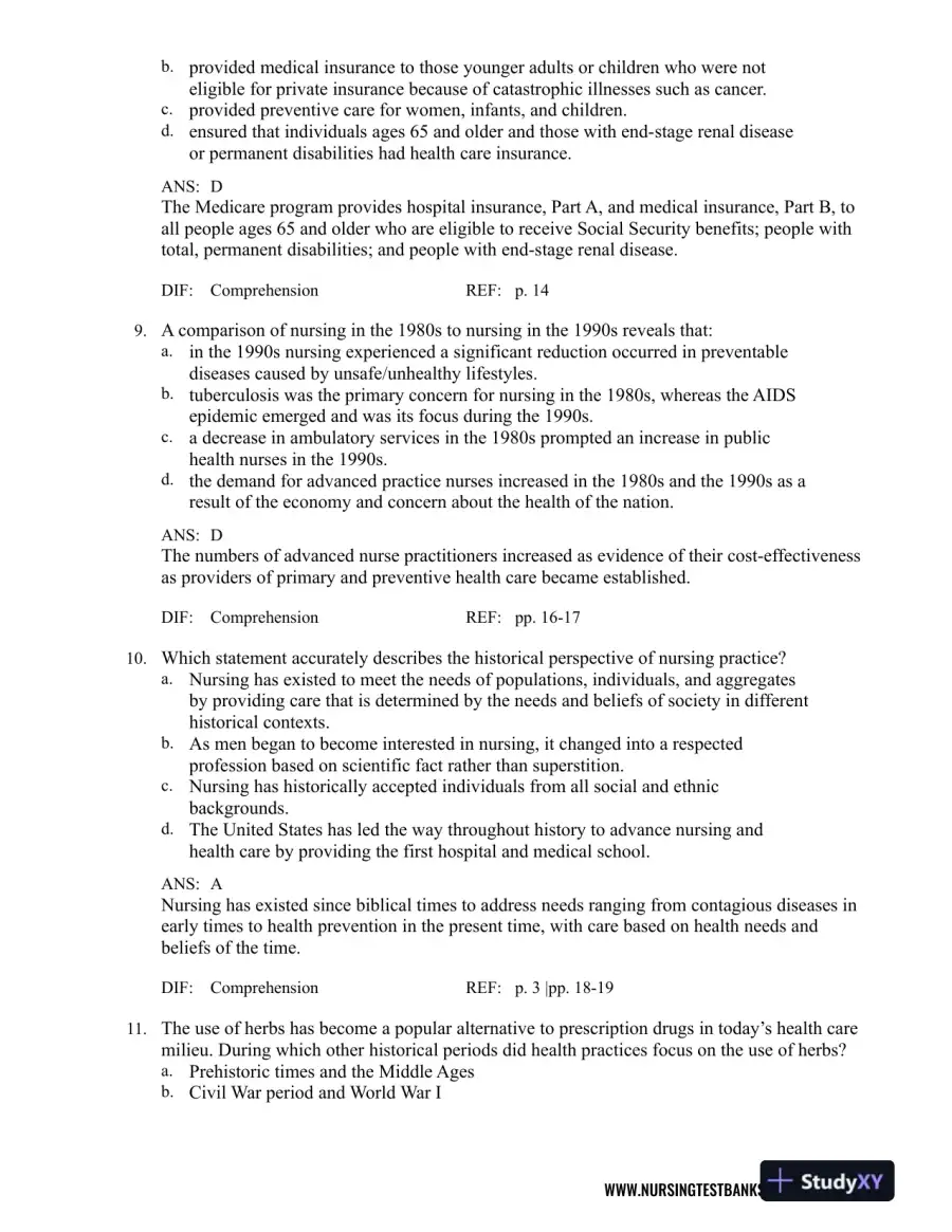 Test Bank For Contemporary Nursing: Issues, Trends, And Management, 7th Edition, page 4