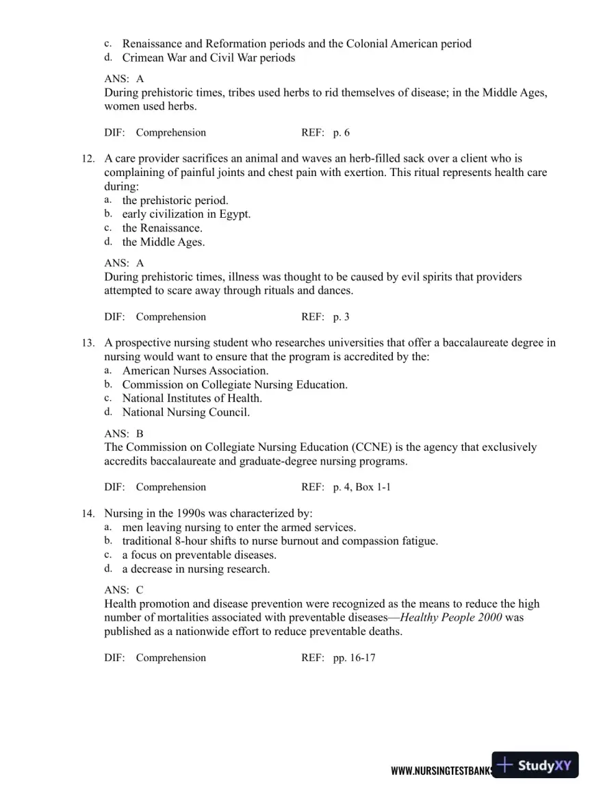Test Bank For Contemporary Nursing: Issues, Trends, And Management, 7th Edition, page 5