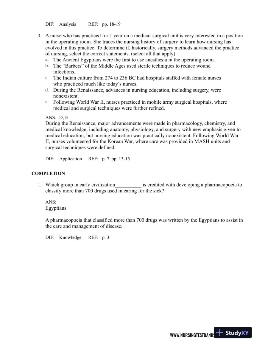 Test Bank For Contemporary Nursing: Issues, Trends, And Management, 7th Edition, page 8