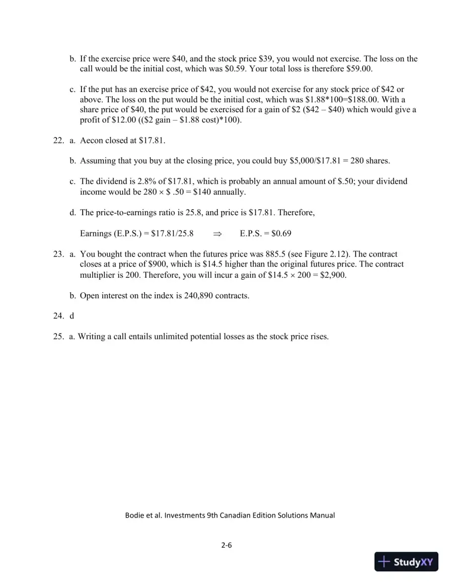 Solution Manual for Investments , Ninth Canadian Edition, page 11