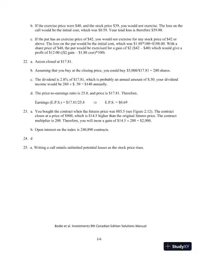 Solution Manual for Investments , Ninth Canadian Edition - Page 11 preview image