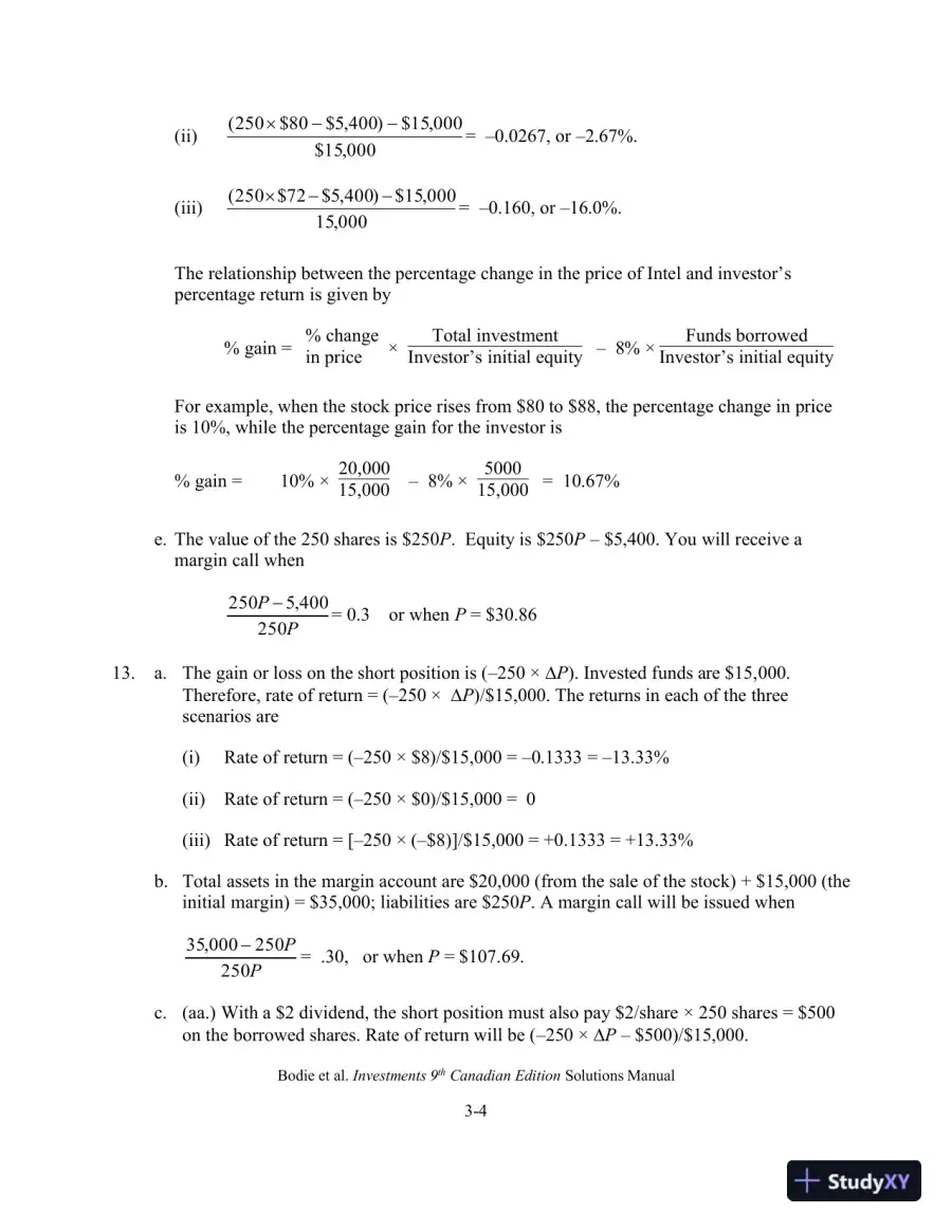 Solution Manual for Investments , Ninth Canadian Edition, page 15