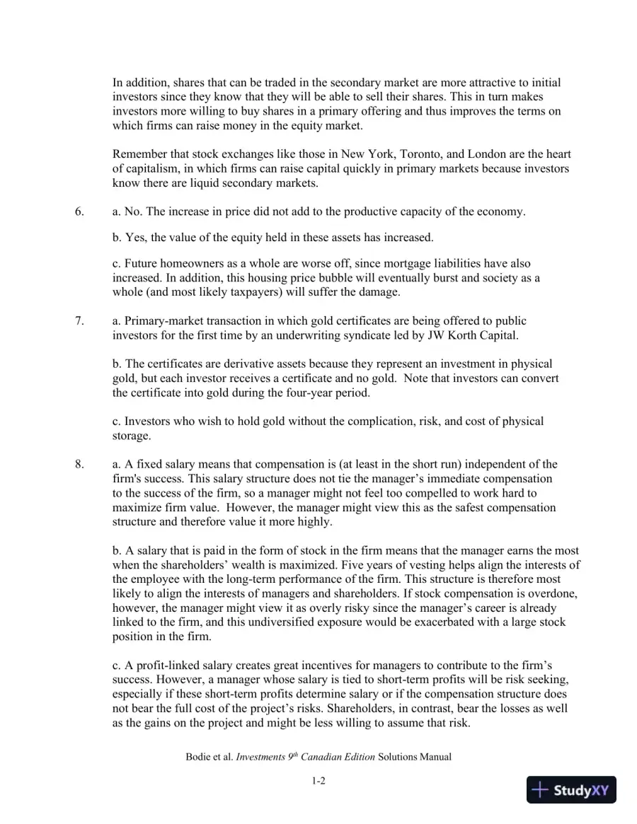 Solution Manual for Investments , Ninth Canadian Edition, page 3
