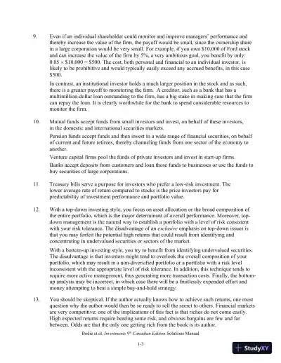 Solution Manual for Investments , Ninth Canadian Edition - Page 4 preview image