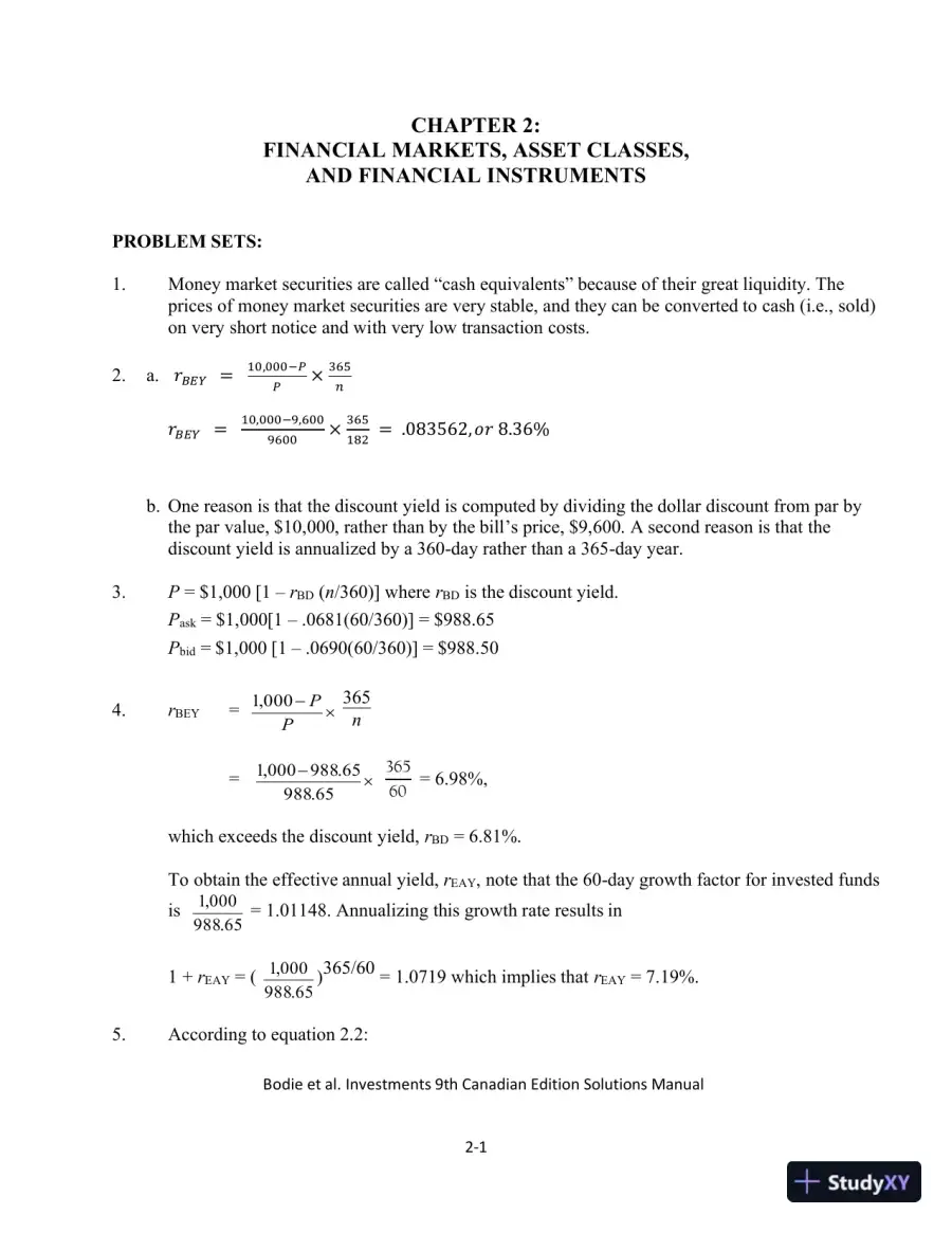 Solution Manual for Investments , Ninth Canadian Edition, page 6