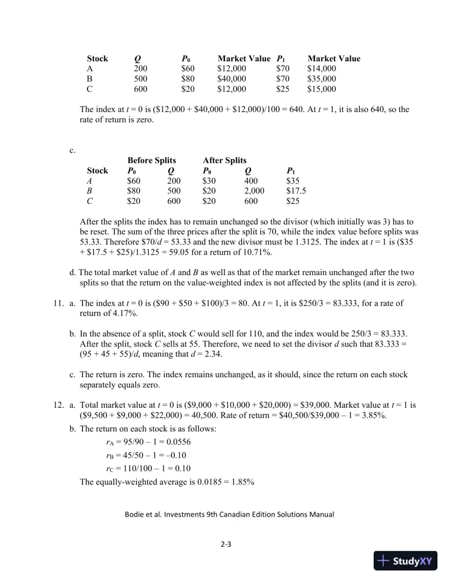 Solution Manual for Investments , Ninth Canadian Edition, page 8