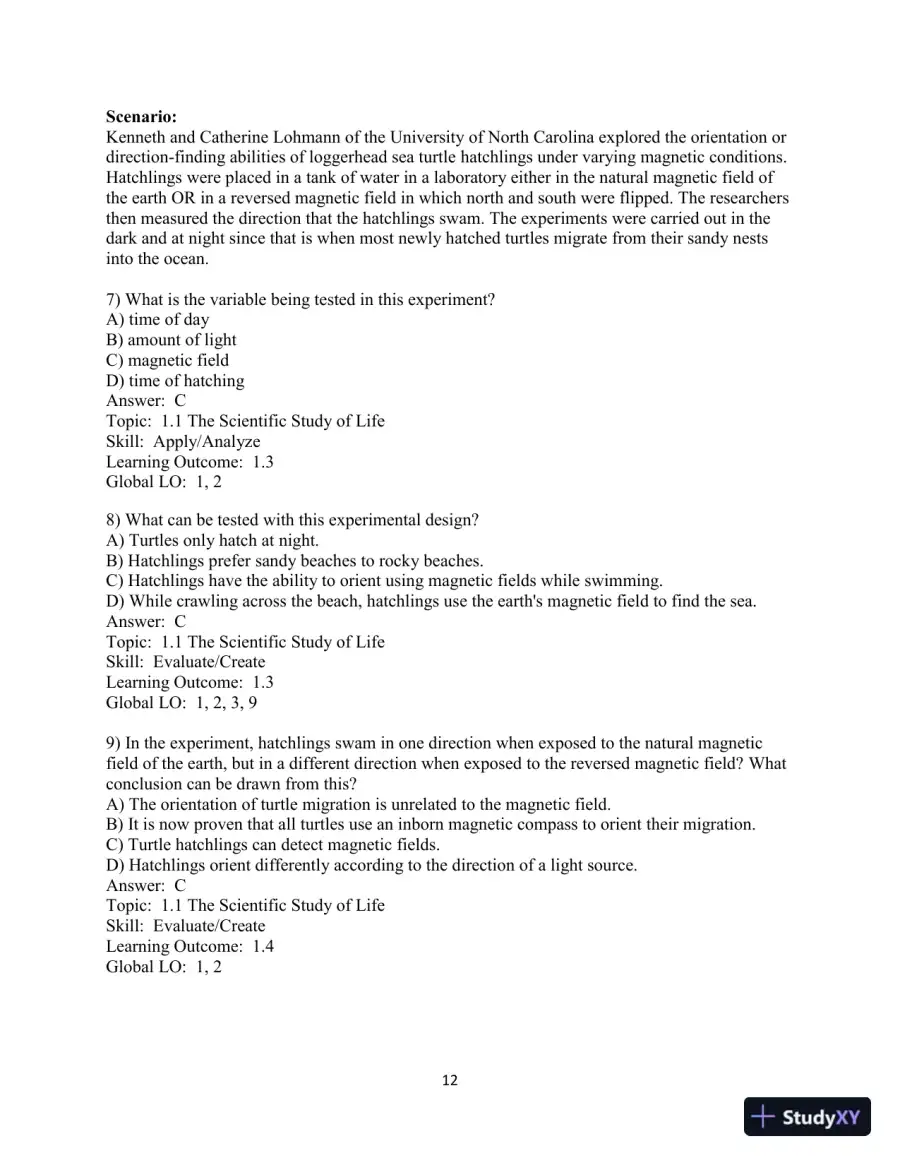 Test Bank for Campbell Essential Biology, 7th Edition, page 13