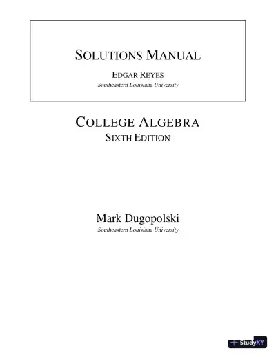 Solution Manual for College Algebra, 6th Edition - Page 1 preview image