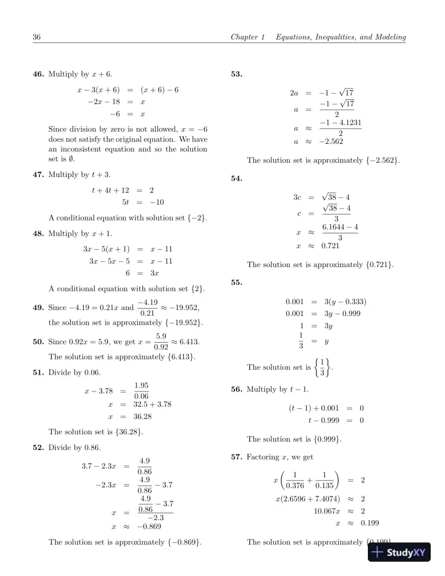 Solution Manual for College Algebra, 6th Edition, page 6