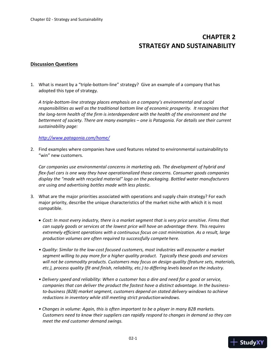 Solution Manual for Operations and Supply Chain Management: The Core, 5th Edition, page 10