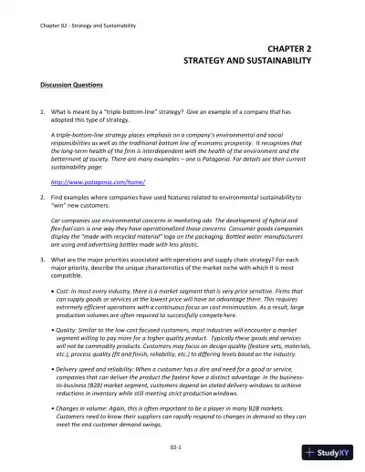 Solution Manual for Operations and Supply Chain Management: The Core, 5th Edition - Page 10 preview image