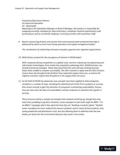 Solution Manual for Operations and Supply Chain Management: The Core, 5th Edition - Page 5 preview image