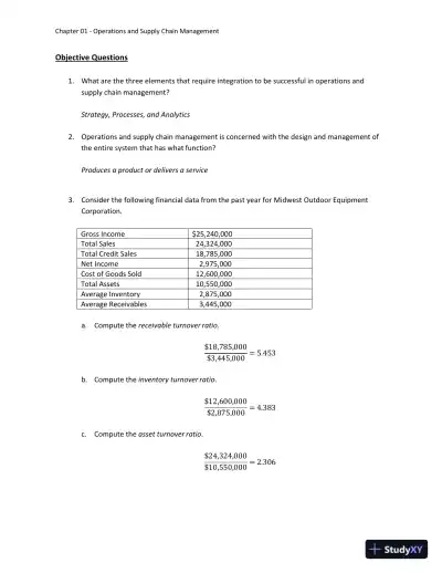 Solution Manual for Operations and Supply Chain Management: The Core, 5th Edition - Page 6 preview image