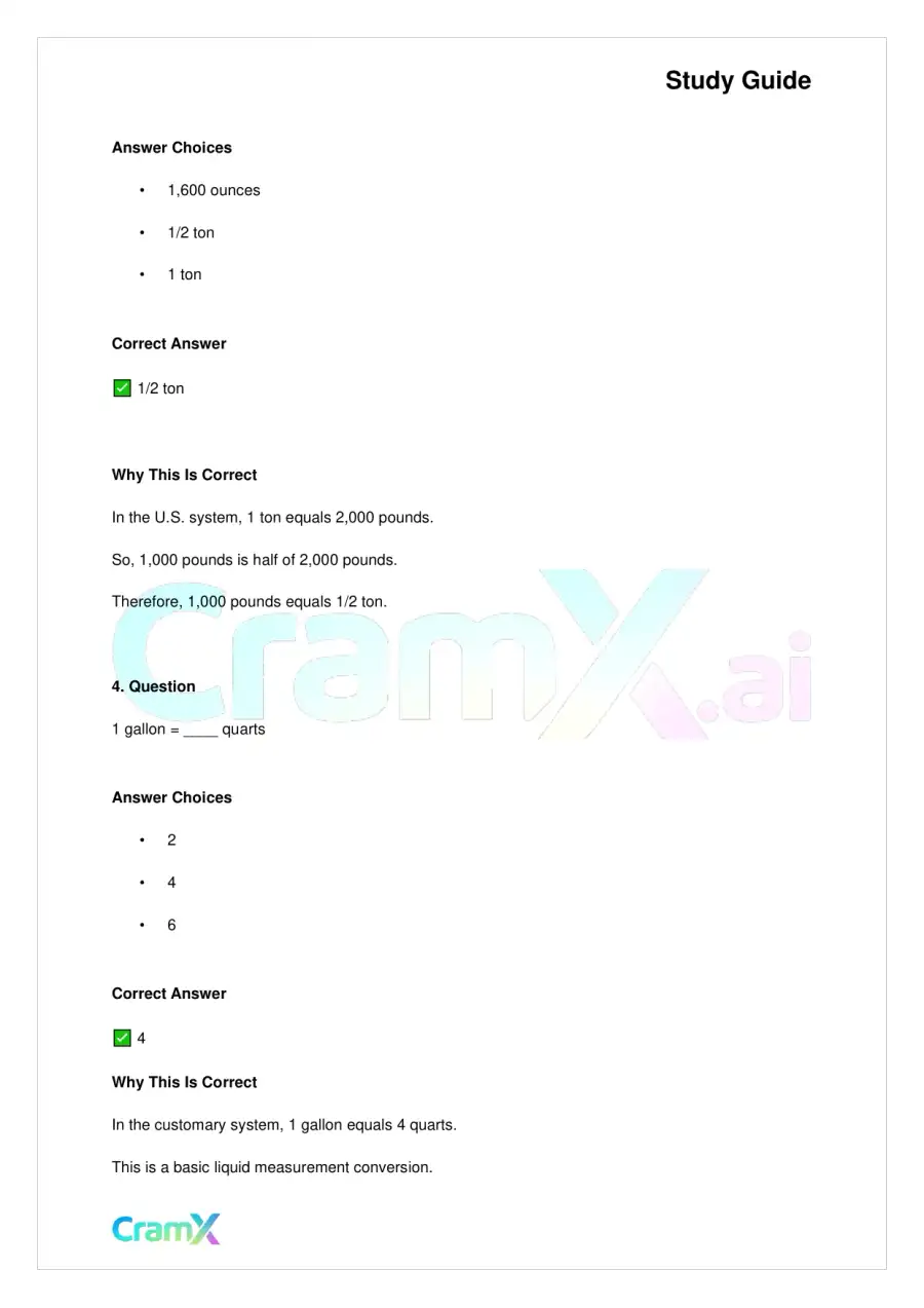 Basic Math and Pre-Algebra - Measurements, page 10