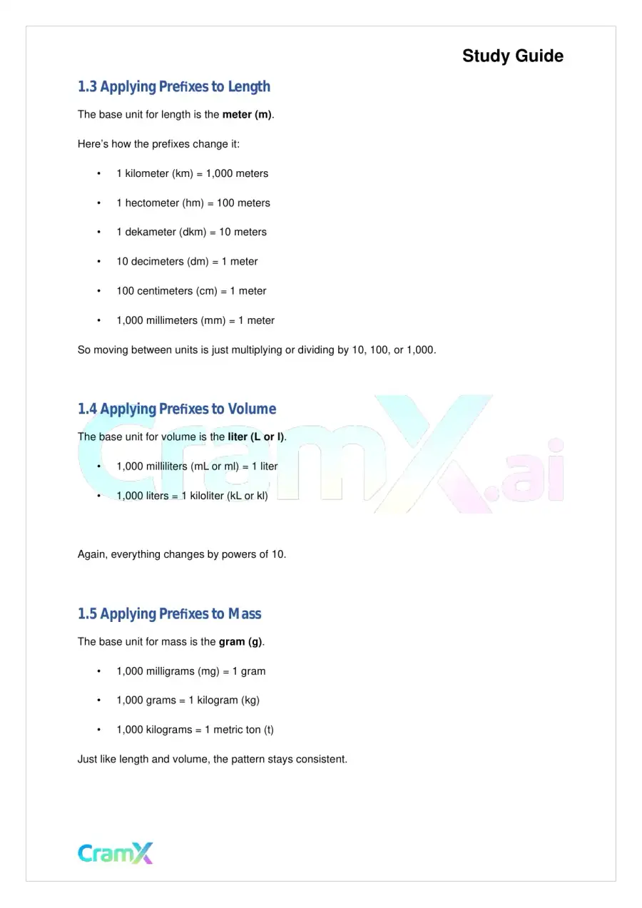Basic Math and Pre-Algebra - Measurements, page 2