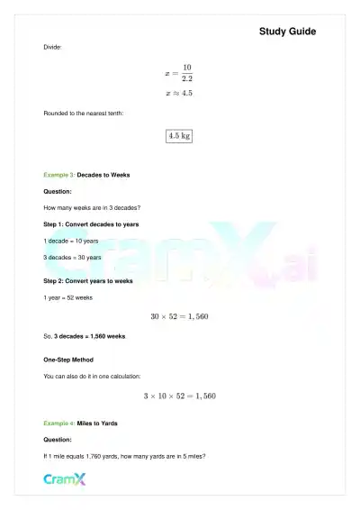 Basic Math and Pre-Algebra - Measurements - Page 6 preview image