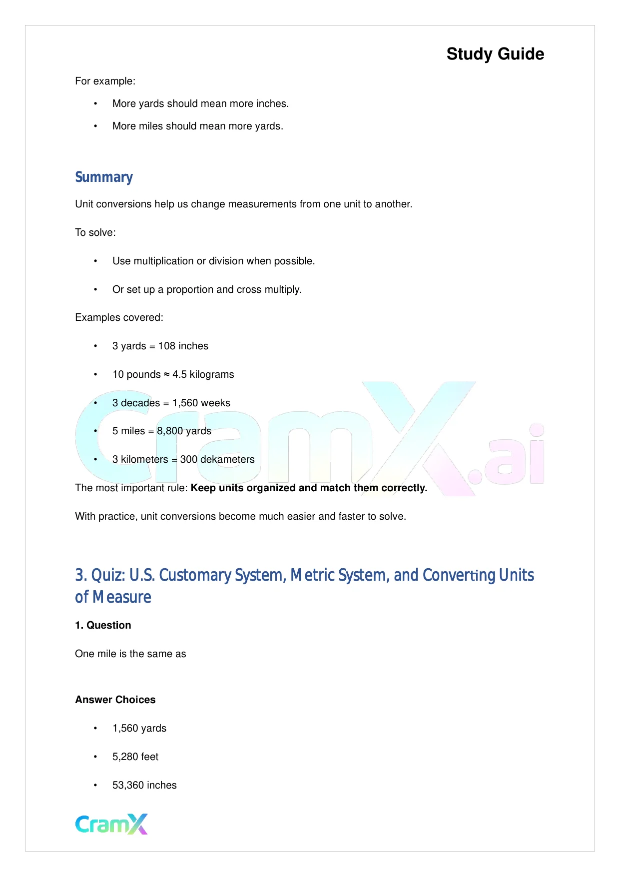 Basic Math and Pre-Algebra - Measurements - Page 8 preview image