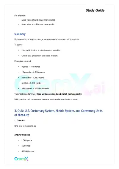 Basic Math and Pre-Algebra - Measurements - Page 8 preview image