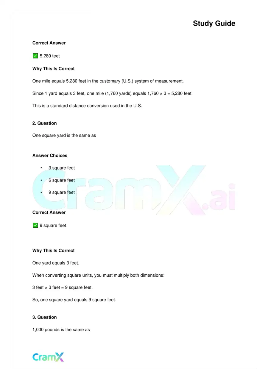 Basic Math and Pre-Algebra - Measurements, page 9