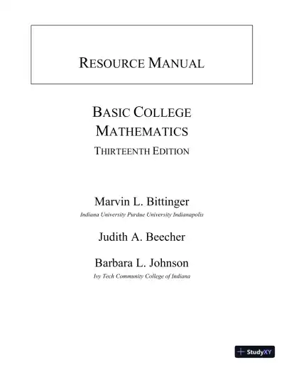 Revision Notes for Basic College Mathematics, 13th Edition - Page 1 preview image