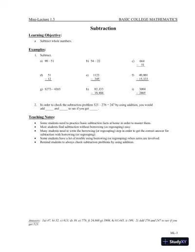Revision Notes for Basic College Mathematics, 13th Edition - Page 10 preview image