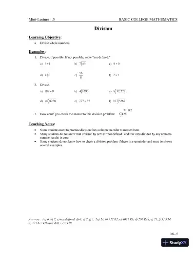 Revision Notes for Basic College Mathematics, 13th Edition - Page 12 preview image
