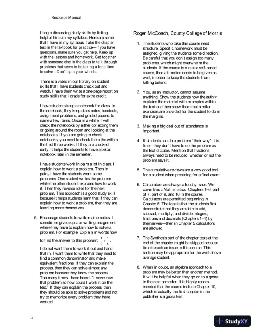 Revision Notes for Basic College Mathematics, 13th Edition, page 4