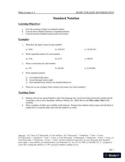 Revision Notes for Basic College Mathematics, 13th Edition - Page 8 preview image