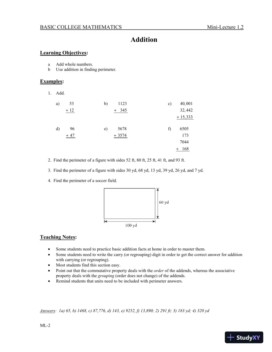 Revision Notes for Basic College Mathematics, 13th Edition, page 9