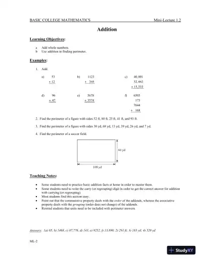 Revision Notes for Basic College Mathematics, 13th Edition - Page 9 preview image