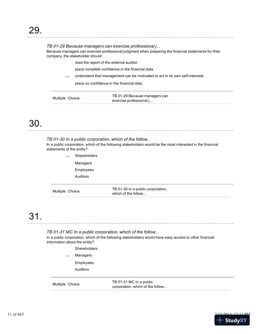 Financial Accounting: A Critical Approach 2013, 4th Edition Test Bank, page 12