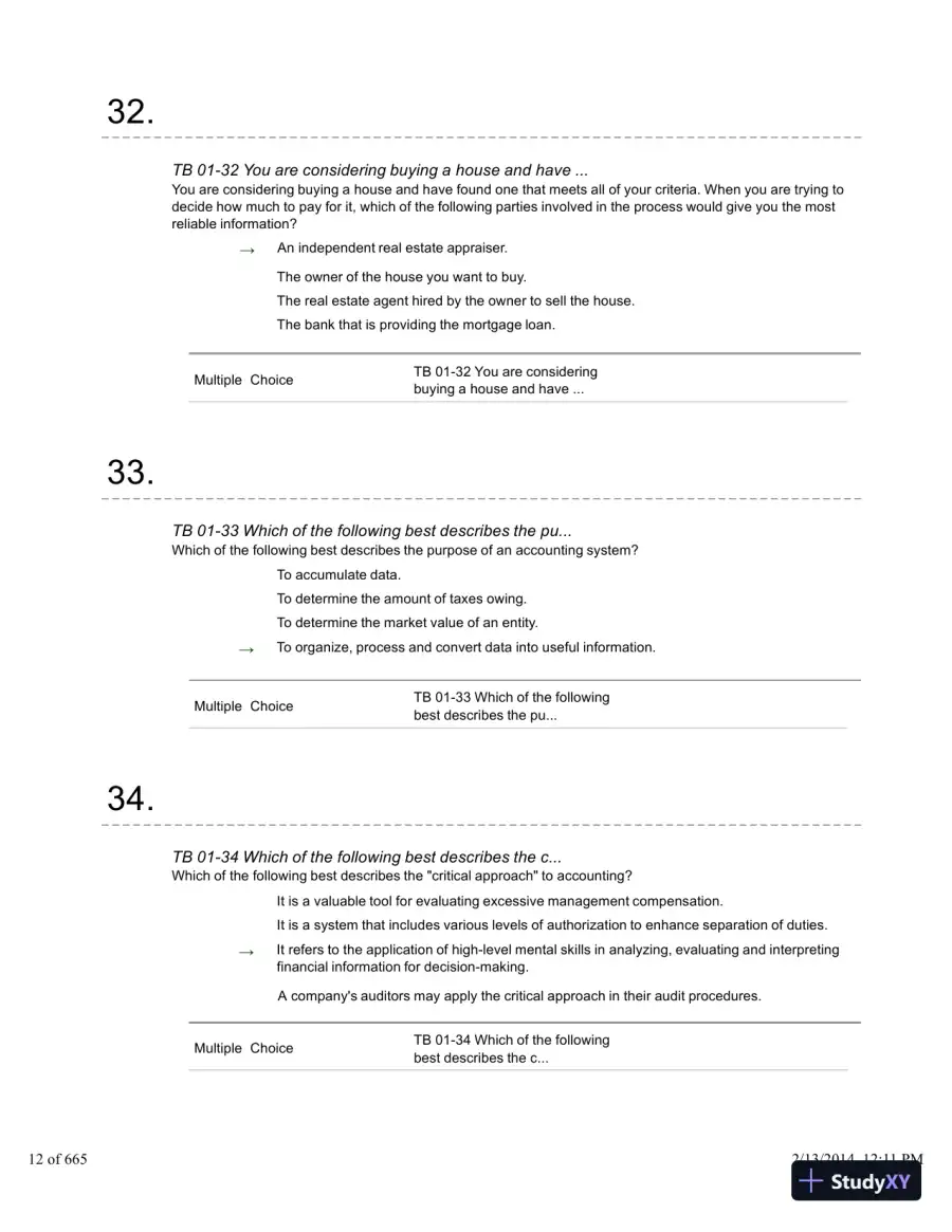 Financial Accounting: A Critical Approach 2013, 4th Edition Test Bank, page 13