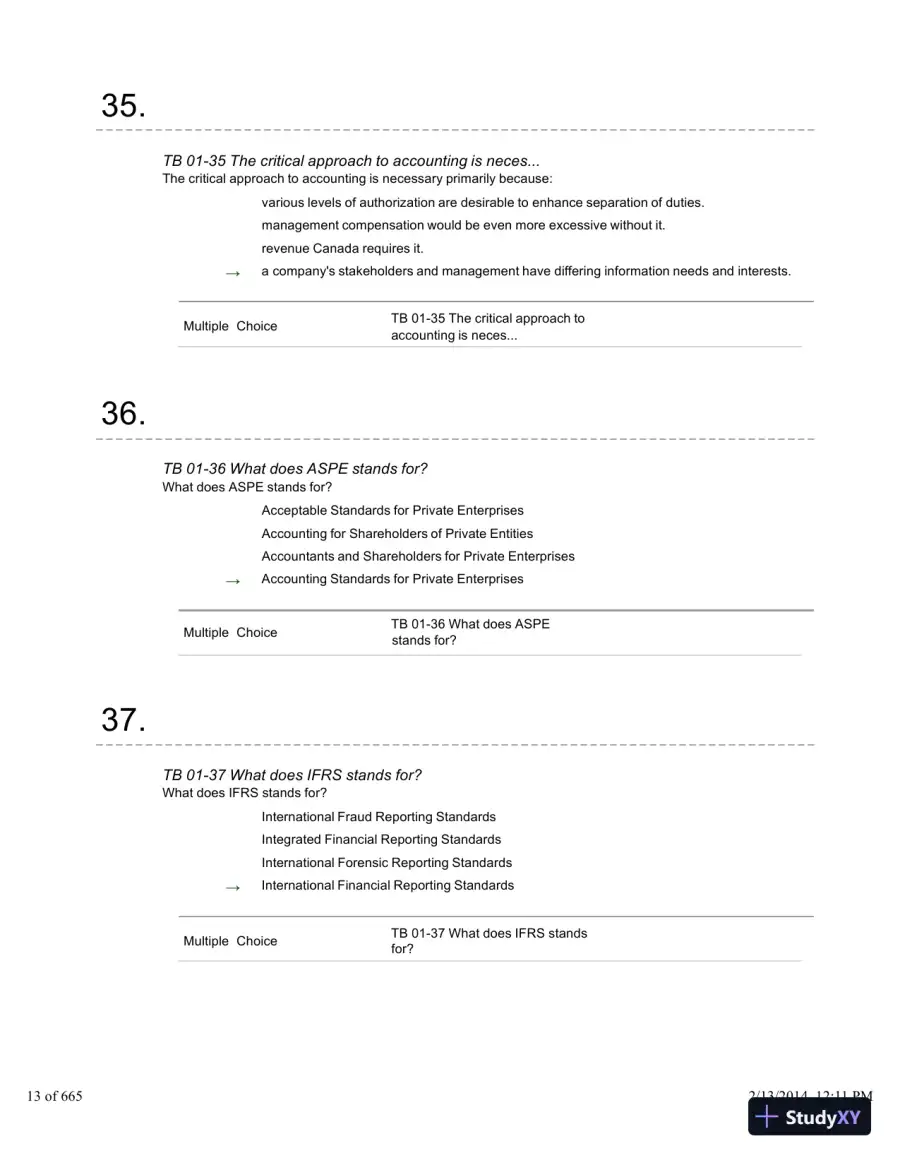 Financial Accounting: A Critical Approach 2013, 4th Edition Test Bank, page 14