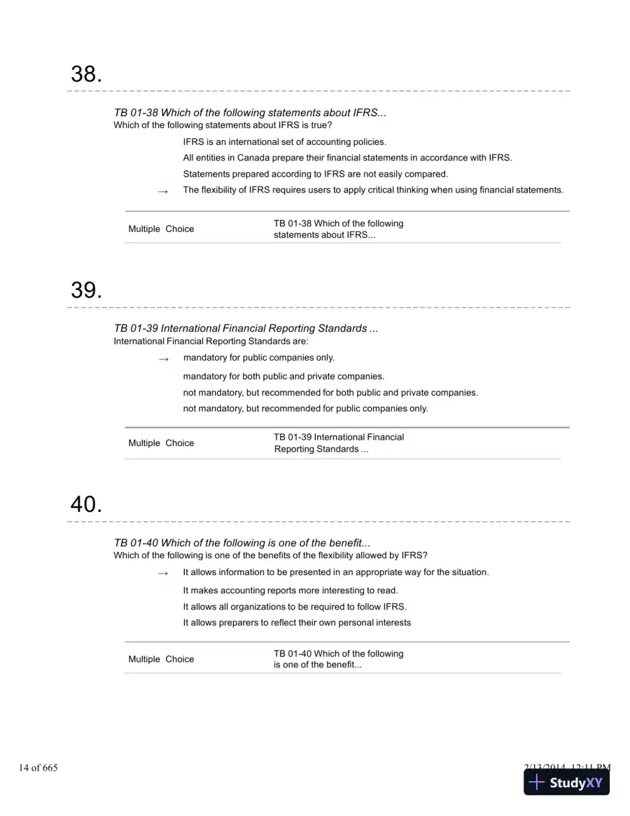 Financial Accounting: A Critical Approach 2013, 4th Edition Test Bank, page 15