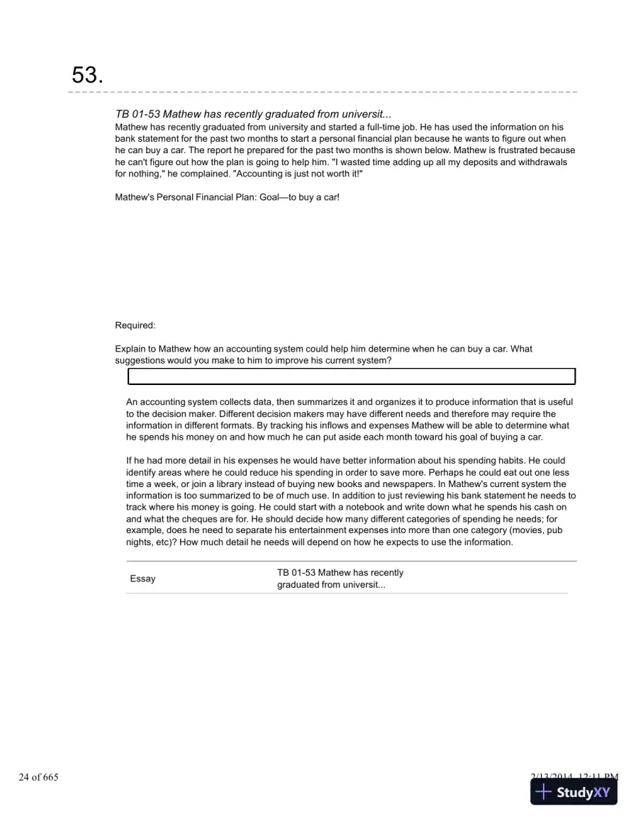 Financial Accounting: A Critical Approach 2013, 4th Edition Test Bank, page 25