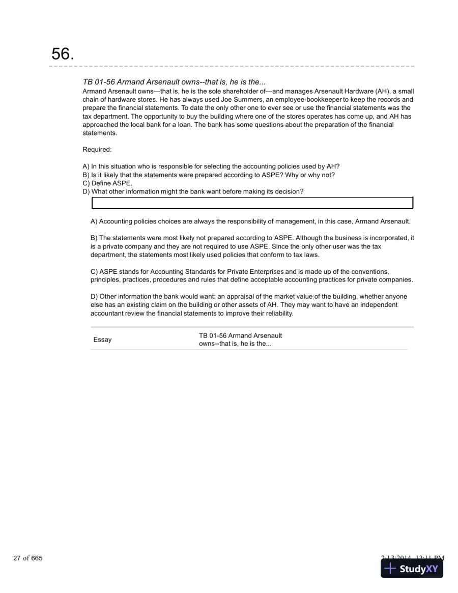 Financial Accounting: A Critical Approach 2013, 4th Edition Test Bank, page 28