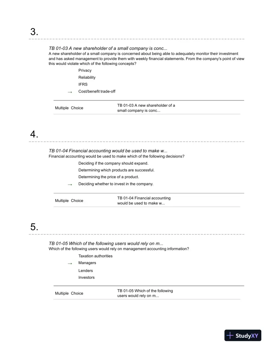 Financial Accounting: A Critical Approach 2013, 4th Edition Test Bank, page 3