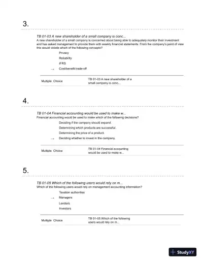 Financial Accounting: A Critical Approach 2013, 4th Edition Test Bank - Page 3 preview image
